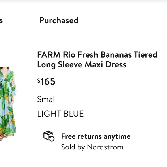 Farm Rio maxi dress. Worn 2 times and dry cleaned. - Picture 2 of 7